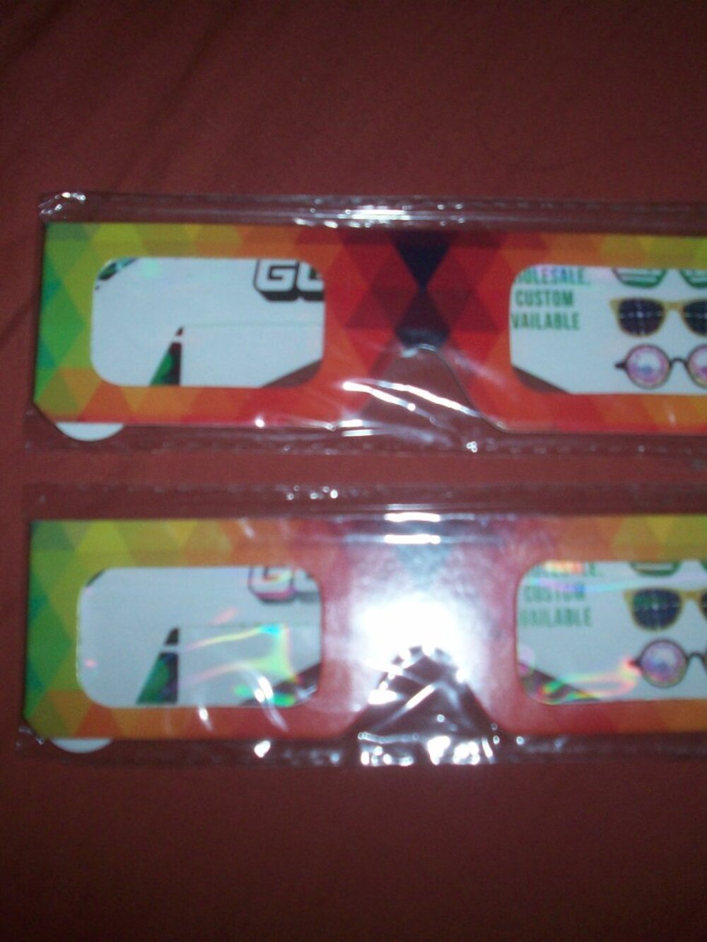 GloFX Paper Cardboard Diffraction Glasses – Rainbow Geometric Print EDM Rave New